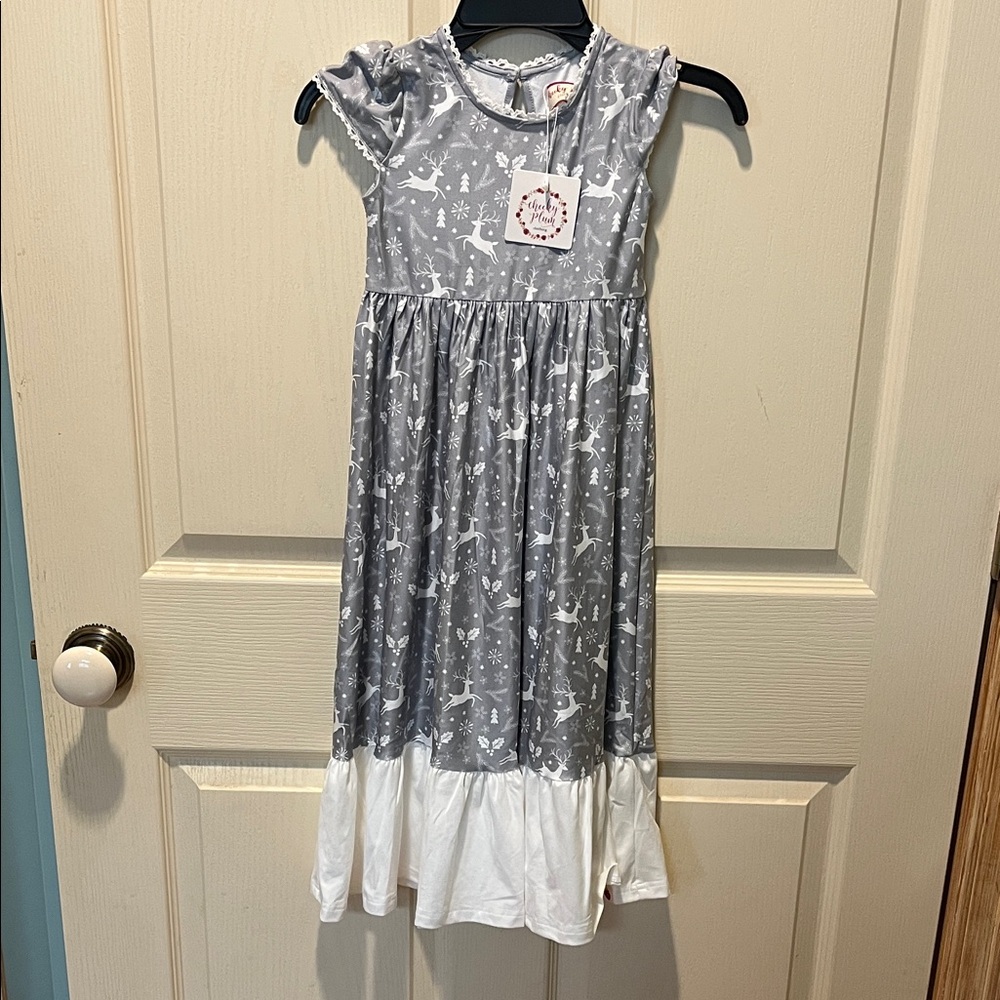 Cheeky Plum Gray‎ and White Reindeer loungewear